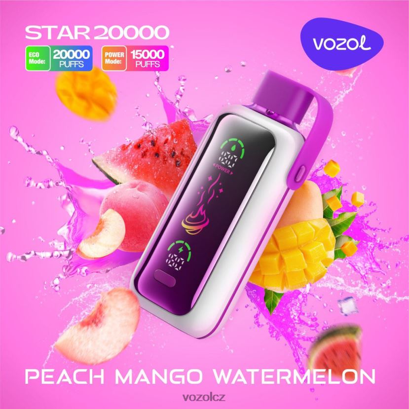 VOZOL STAR 20 000 broskev mango vodní meloun 6F2V6616 | Vozol Cigarety