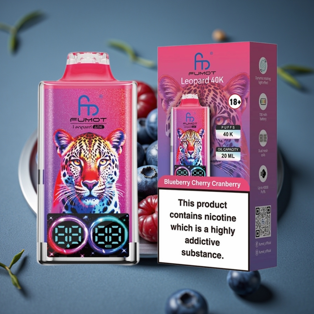 Fumot Leopard 40K Puffs Borůvka Třešeň Brusinka, Dual Mesh, 700mAh, Type-C