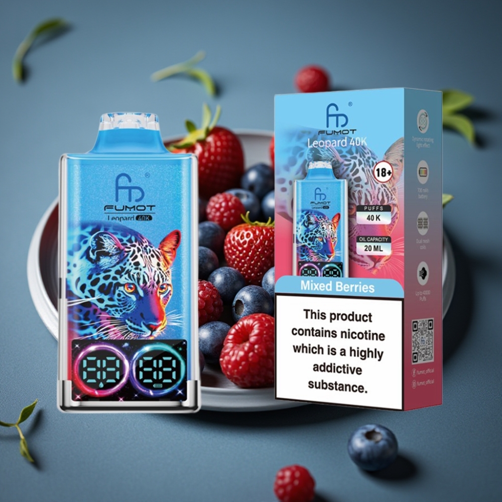 Fumot Leopard 40K Puffs Směs Bobulí, Dual Mesh, 700mAh, Typ-C
