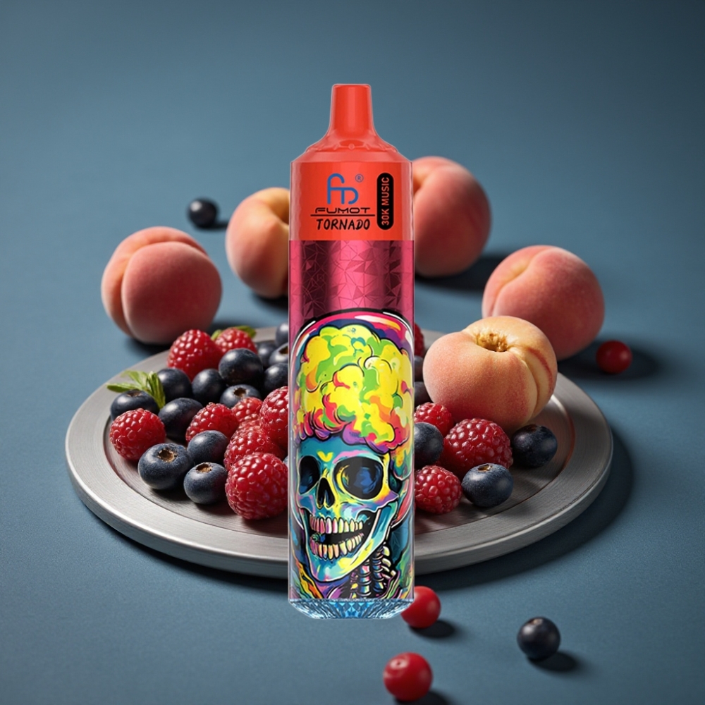 Fumot RandM Tornado 30000 Puffs 30mL 5% Broskve Bobule LED