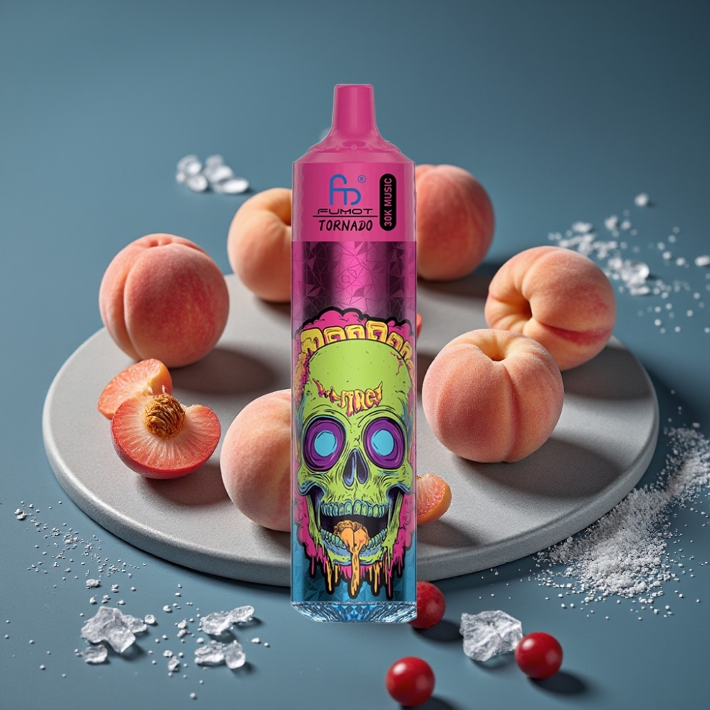 Fumot RandM Tornado 30000 Puffs 30mL 5% broskvový led 1.0 Ohm