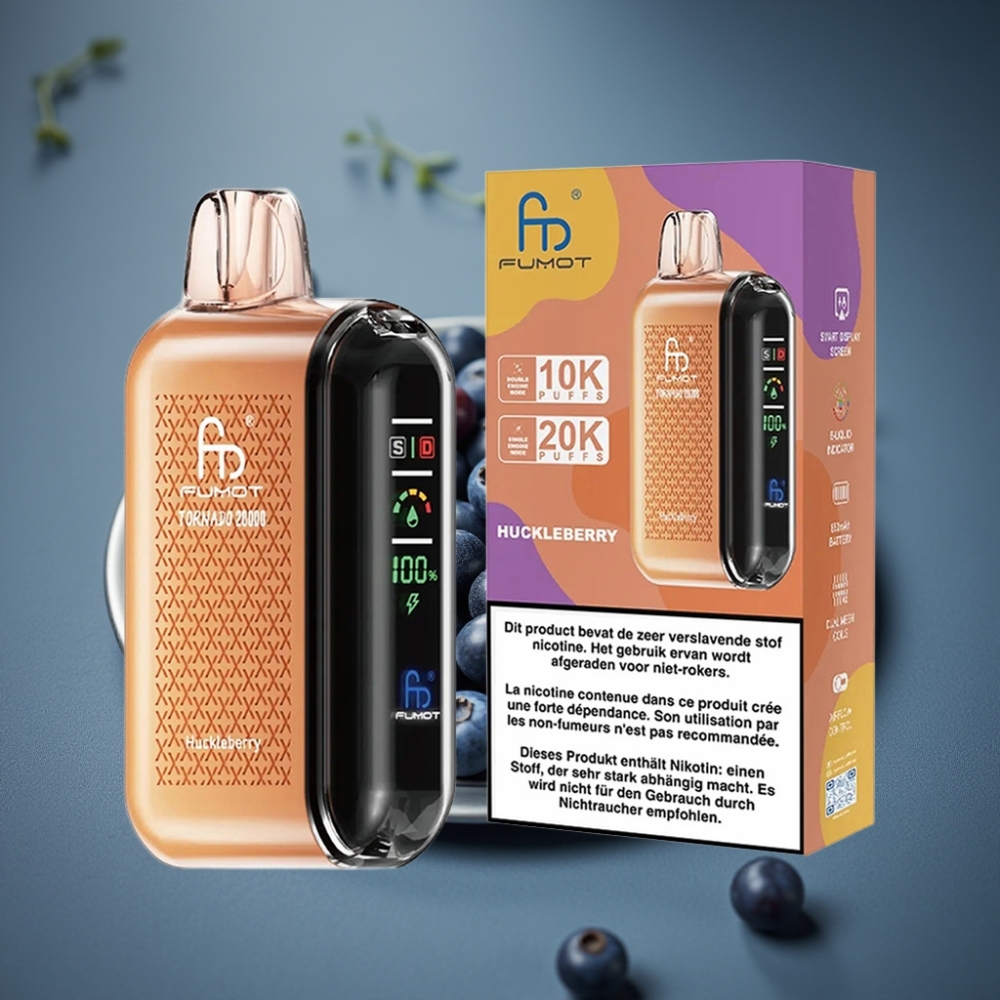 Fumot Tornado 20000 Puffs Borůvka, Dual Mesh Coil, 20ml, 2% Nikotinu