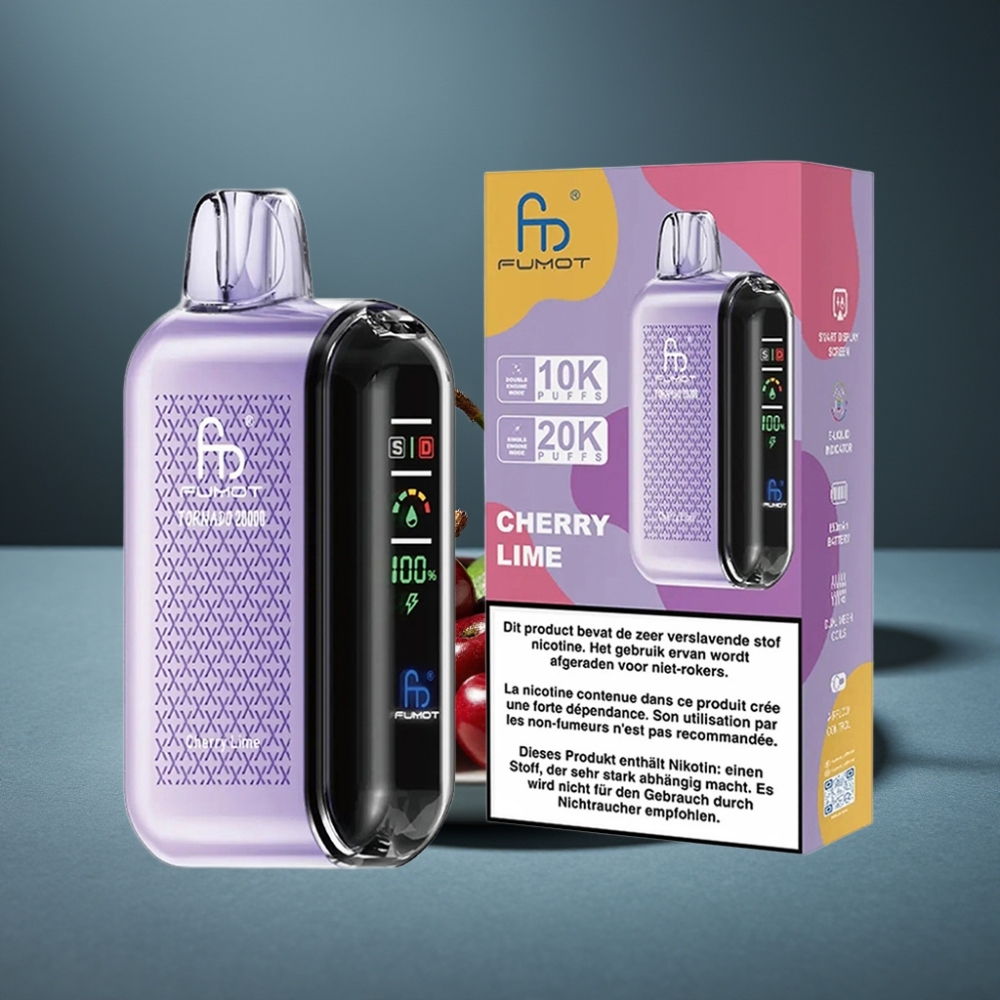 Fumot Tornado 20000 Puffs Cherry Lime 20ml Dual Mesh 850mAh