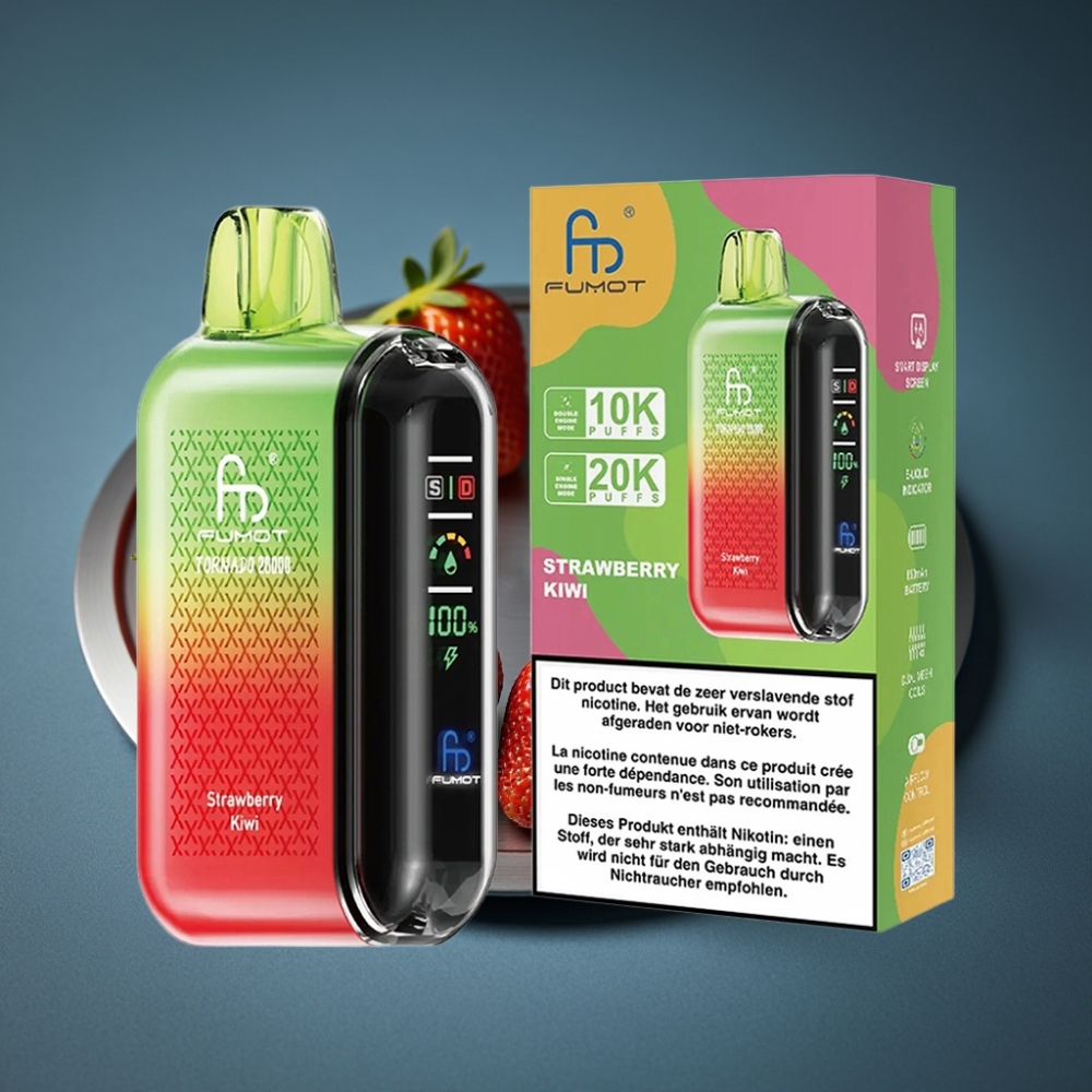 Fumot Tornado 20000 Puffs Jahoda Kiwi Dual Mesh 20ml 850mAh