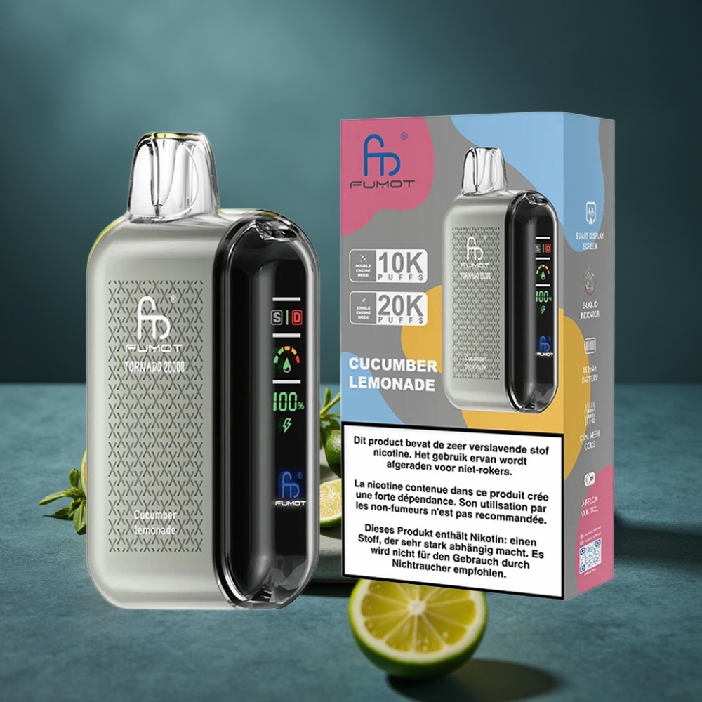 Fumot Tornado 20000 Puffs Okurková Limonáda, 20ml, 850mAh, 2% Nikotinu