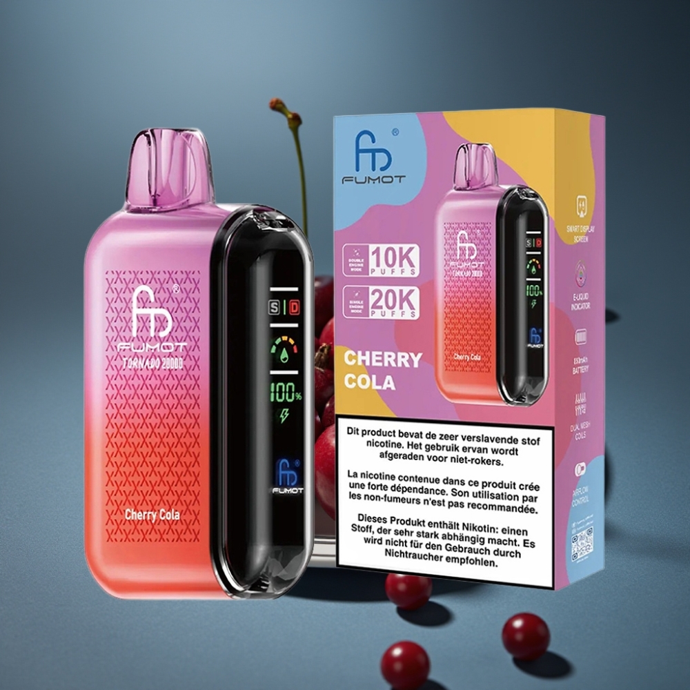 Fumot Tornado 20000 Puffs Třešňová Kola Dual Mesh Coil 20ml 850mAh