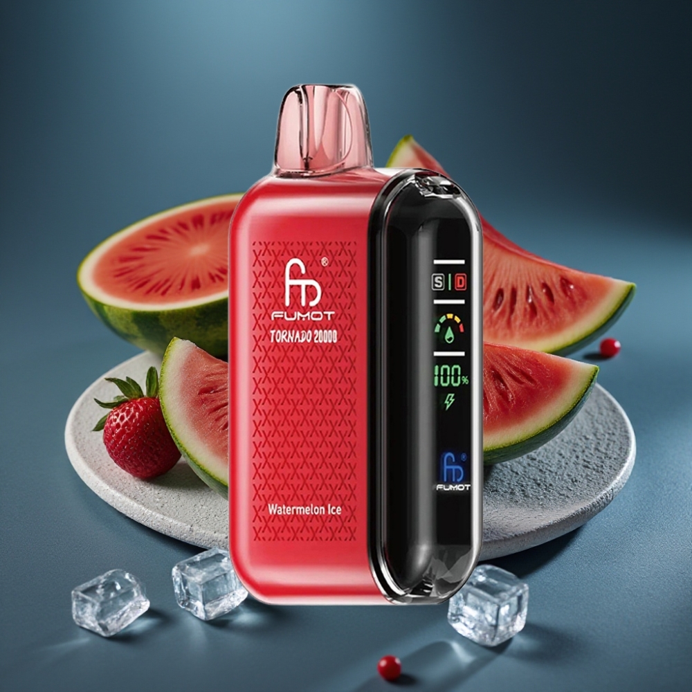 Fumot Tornado 20000 Puffs Vodní meloun Ice Dual Mesh Coil 20ml 850mAh