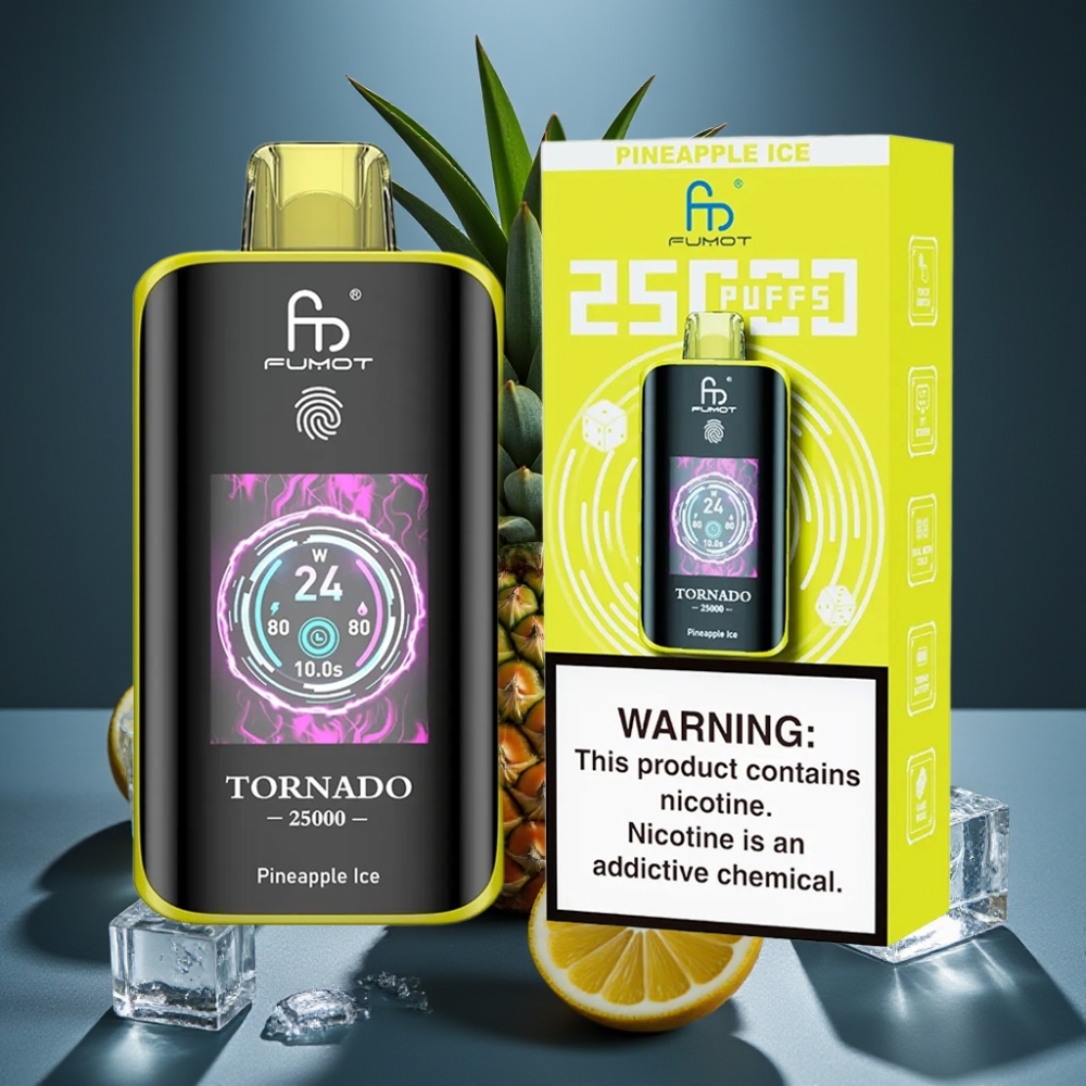 Fumot Tornado 25000 Puffs Ananasový Led HD Screen 700mAh 20ml 0/2%/3%/5%