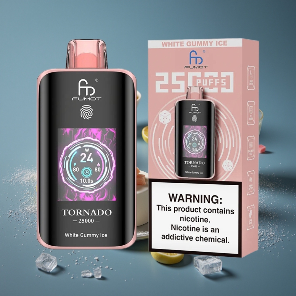 Fumot Tornado 25000 Puffs Bílá Želatinová Zmrzlina HD Screen 700mAh 20ml