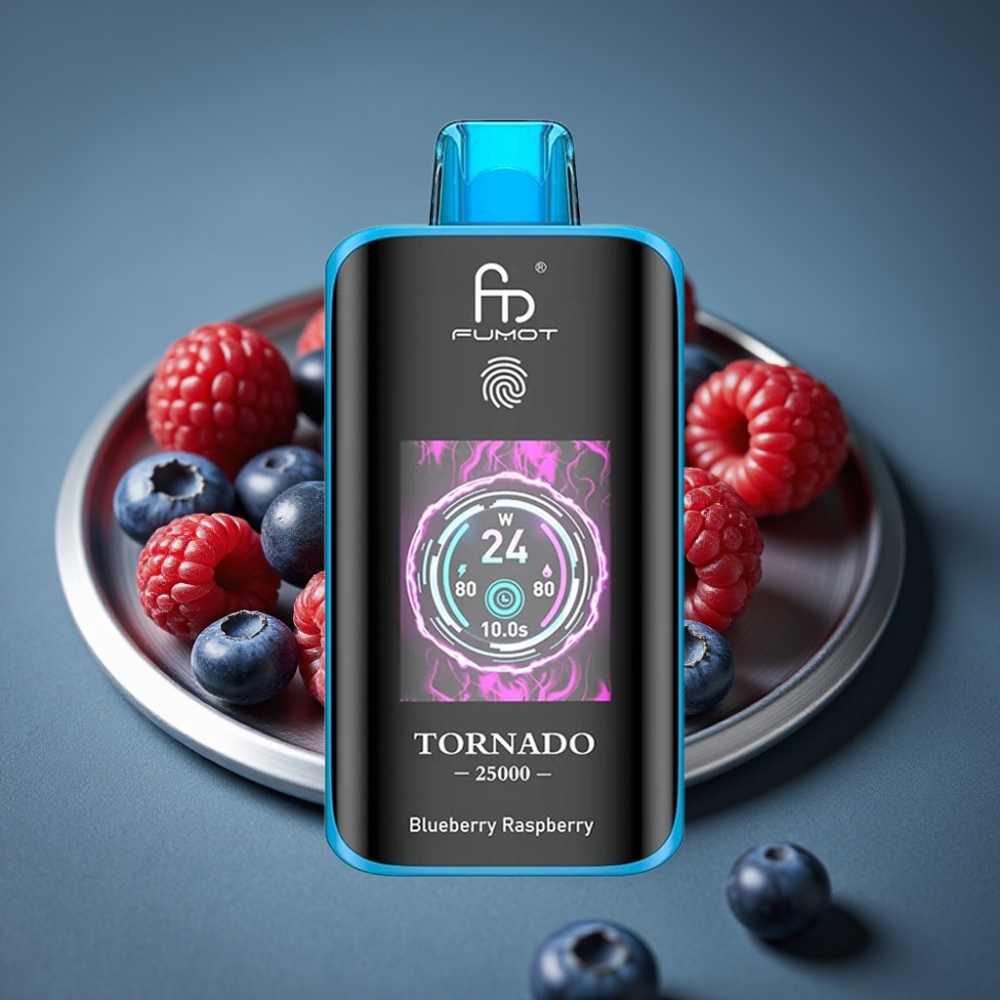 Fumot Tornado 25000 Puffs Borůvka Malina HD Screen 700mAh 20ml 0/2/3/5%