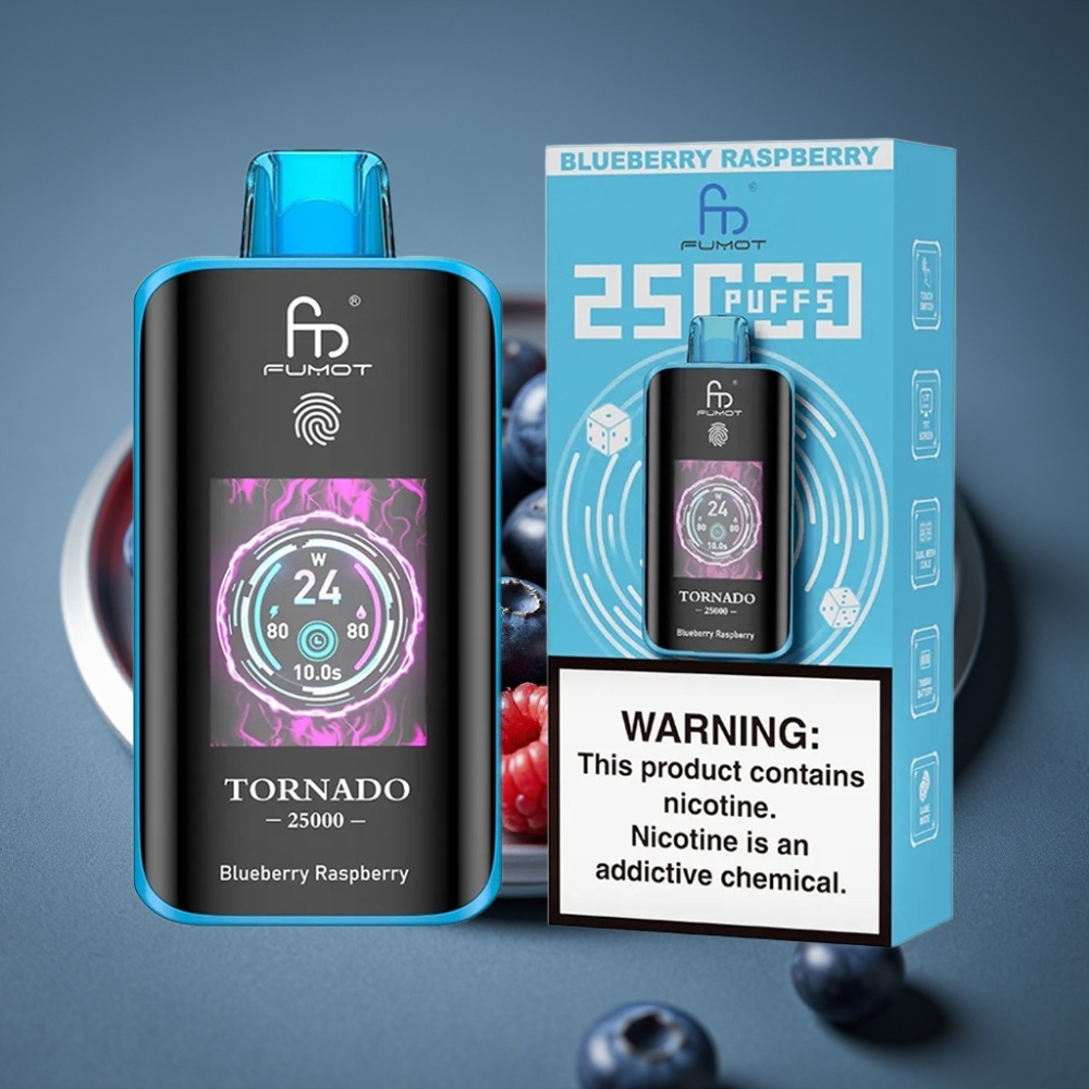 Fumot Tornado 25000 Puffs Borůvka Malina HD Screen 700mAh 20ml 0/2/3/5%