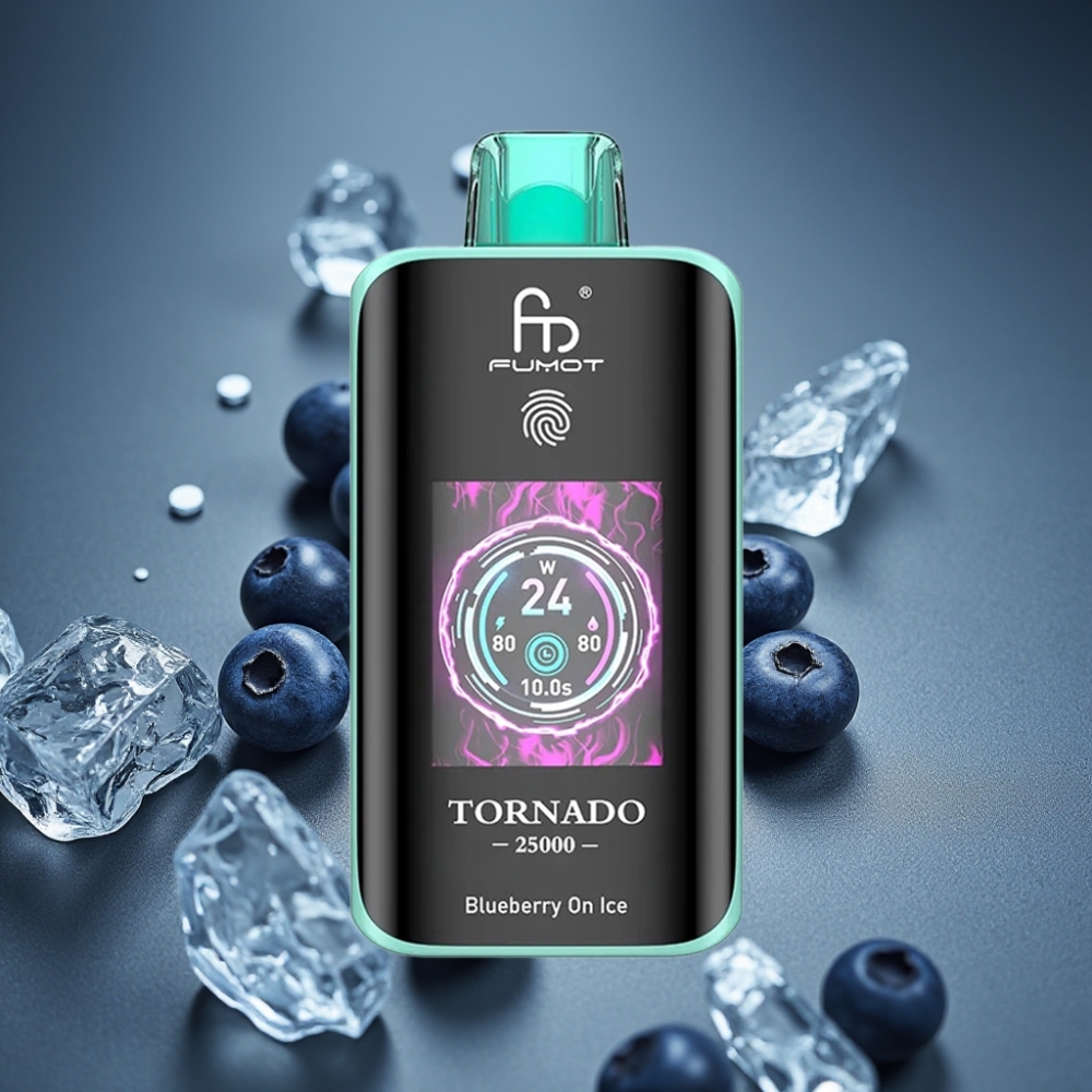 Fumot Tornado 25000 Puffs Borůvka s Ledem HD Screen 700mAh 20ml 0/2%/3%/5%
