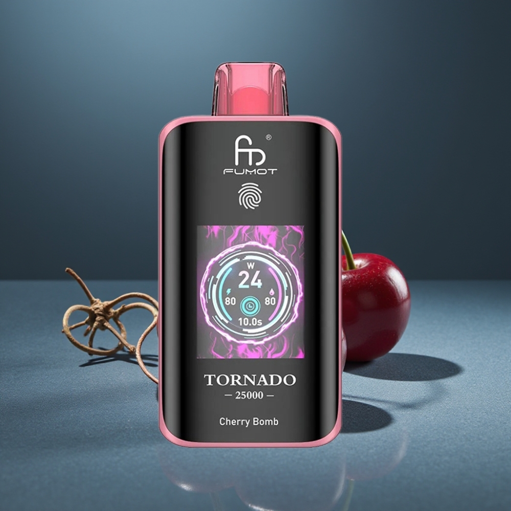 Fumot Tornado 25000 Puffs HD Displej 700mAh Cherry Bomb 20ml 0/2%/3%/5%