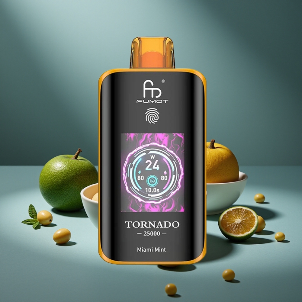 Fumot Tornado 25000 Puffs Miami Máta HD Screen 20ml 700mAh Type-C