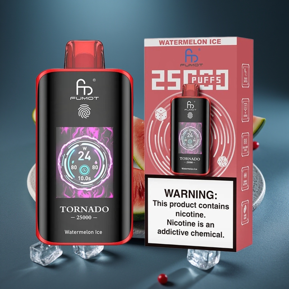 Fumot Tornado 25000 Puffs Vodní meloun Ice HD Screen 700mAh 20ml