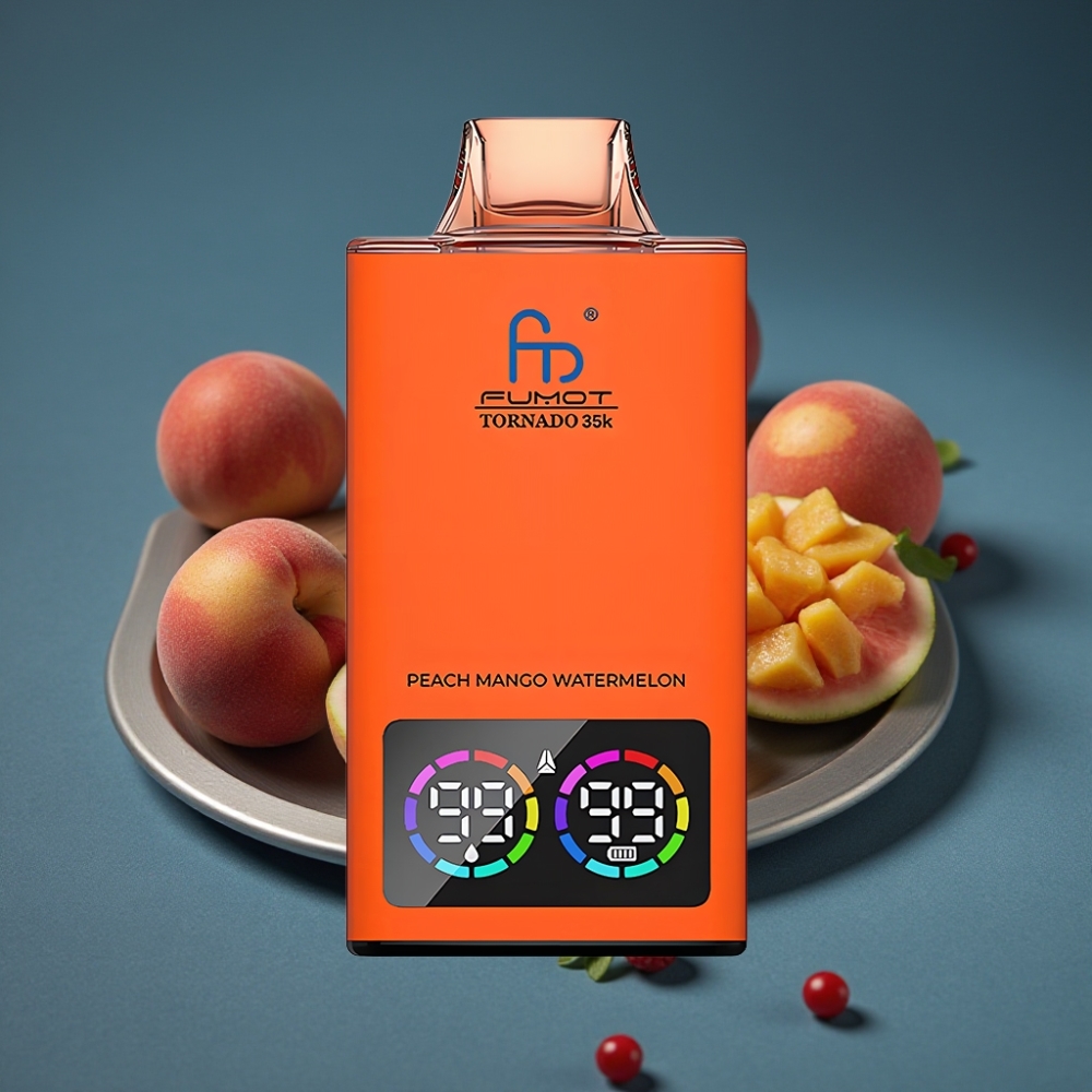 Fumot Tornado 35K 35000 Pufů Dual Mesh Coil USB-C Broskvové Mango Meloun