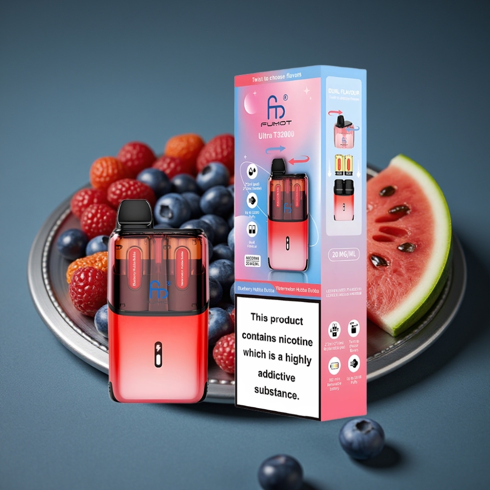 Fumot Ultra T32000 Disposable Vape Borůvka Hubba Bubba - Vodní meloun Hubba Bubba 32000 fajček, 24ml, Mesh Coil