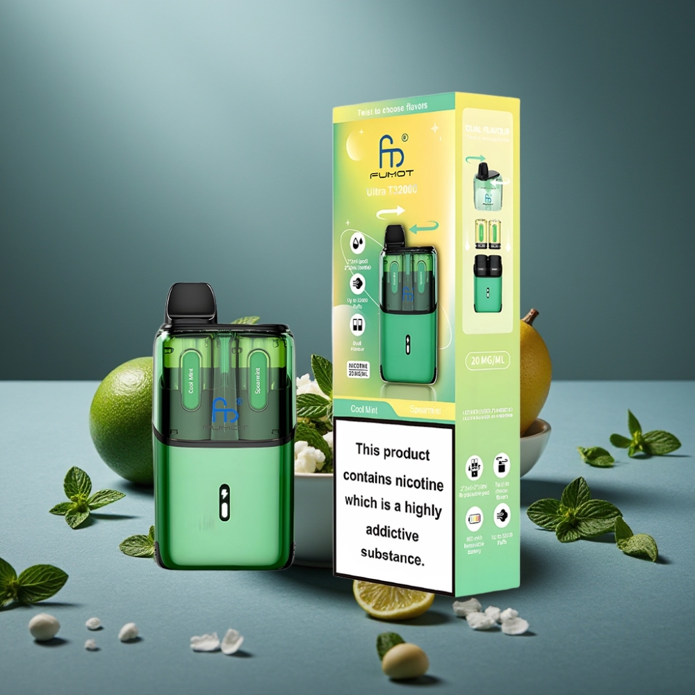 Fumot Ultra T32000 Disposable Vape Chladná Máta – Šalvěj, 32000 tahů, 800mAh, Typ-C