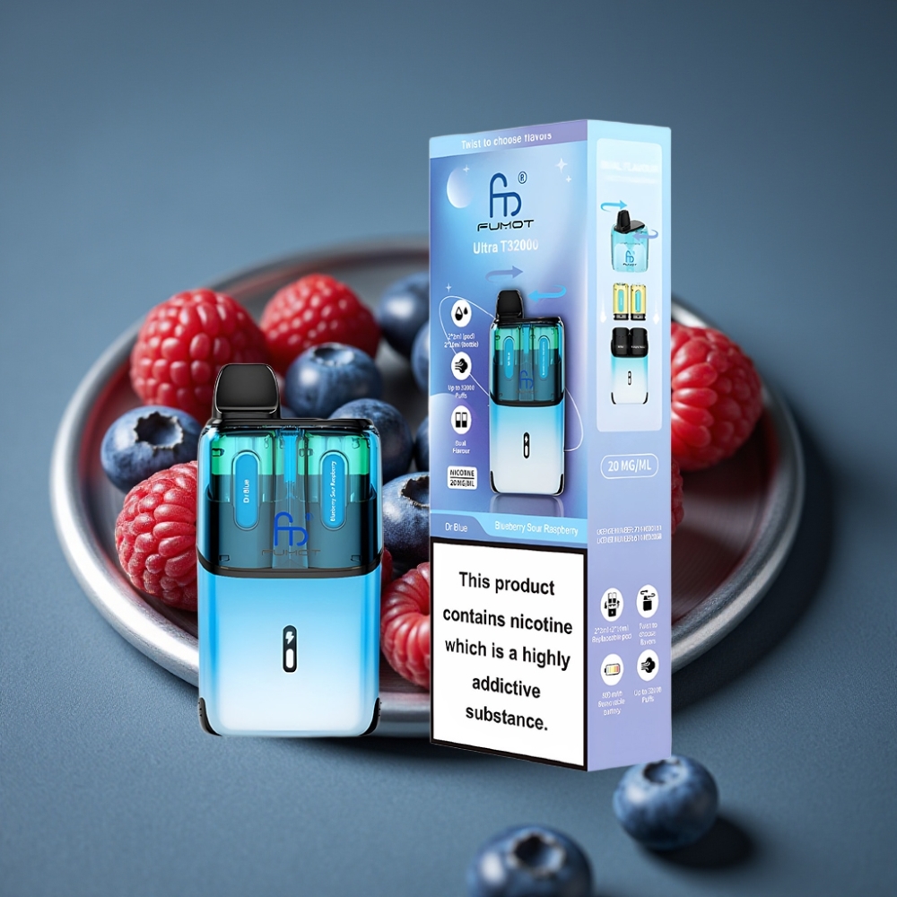 Fumot Ultra T32000 Disposable Vape Dr Blue - Borůvka Kyselá Malina, 32000 tahů, 24ml, 20mg