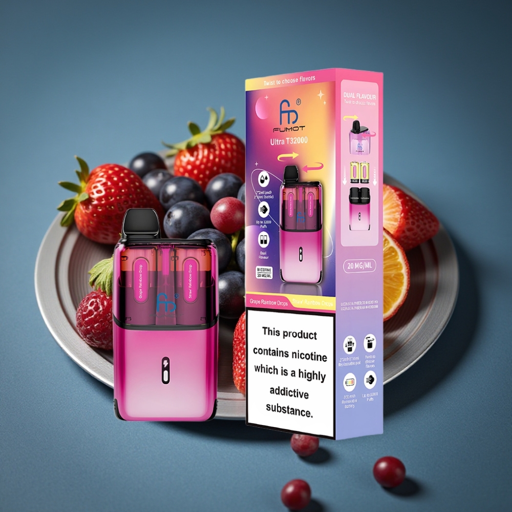 Fumot Ultra T32000 Disposable Vape Duha Hroznových Bonbónků - Jahodových Bonbónků 32000 fajček, 800mAh, 24ml