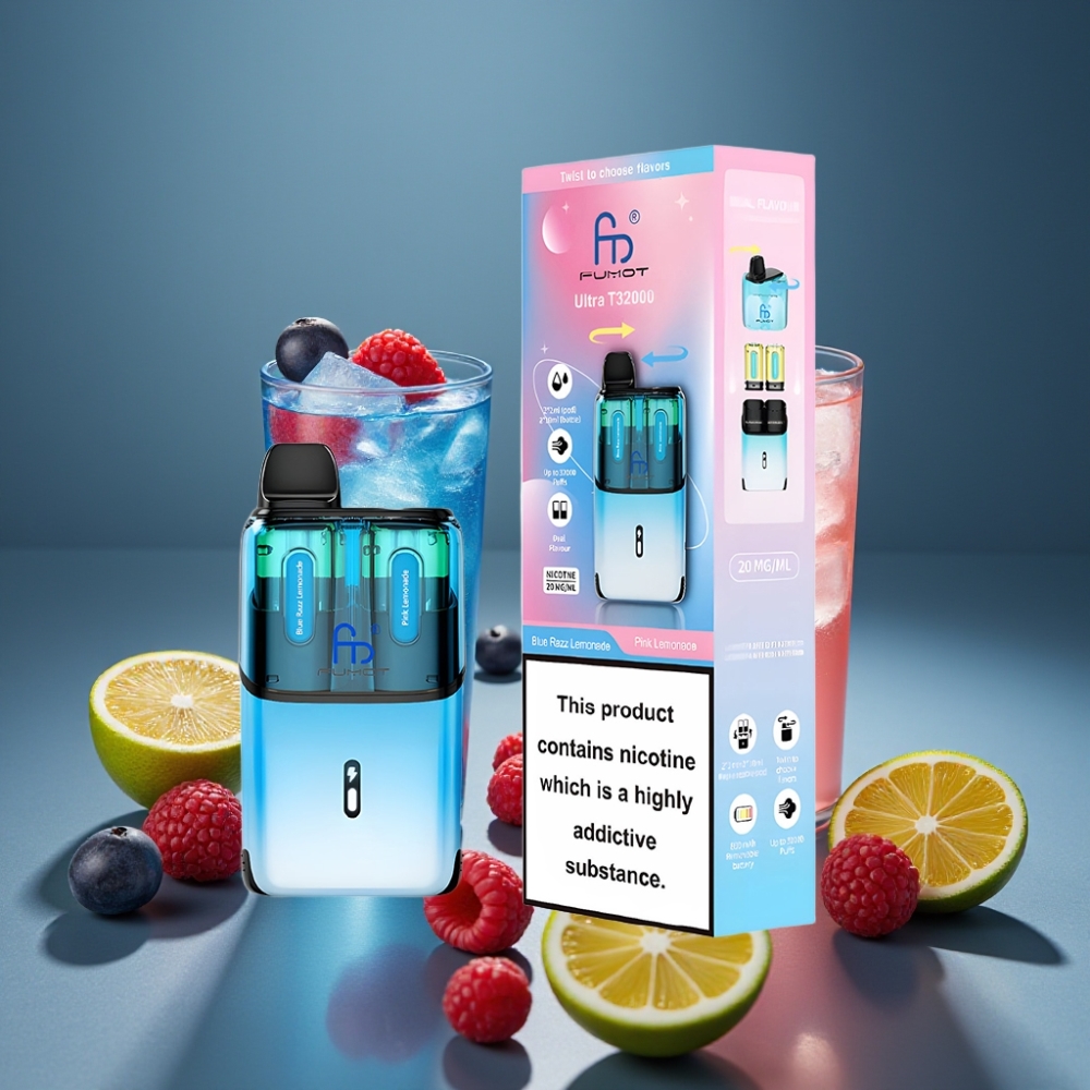 Fumot Ultra T32000 Disposable Vape Modrá Malina Limonáda - Růžová Limonáda 32000 fajček 800mAh 24ml