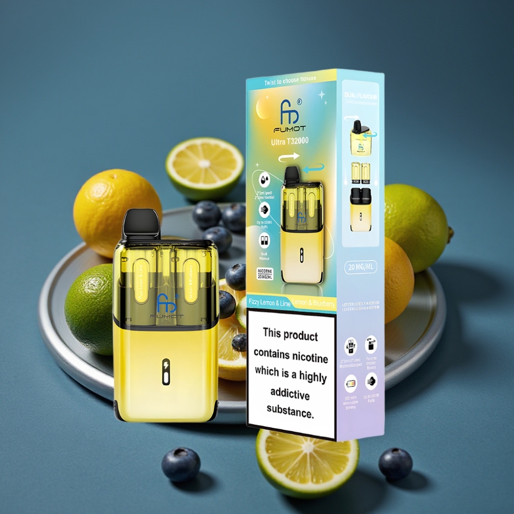 Fumot Ultra T32000 Disposable Vape Šumivý Citron & Limetka - Citron & Borůvka, 32000 šluků, 800mAh, 24ml