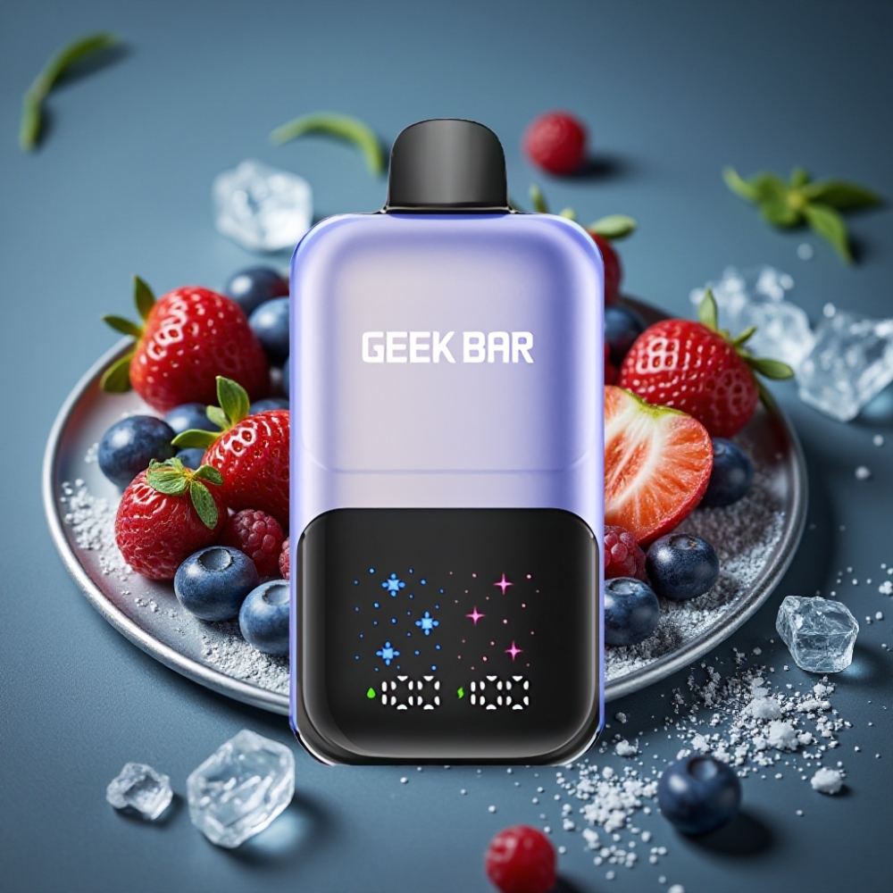 GEEK BAR 2GO 50000 Puffů Interaktivní Velký Displej Směs Bobulí Led 20mL