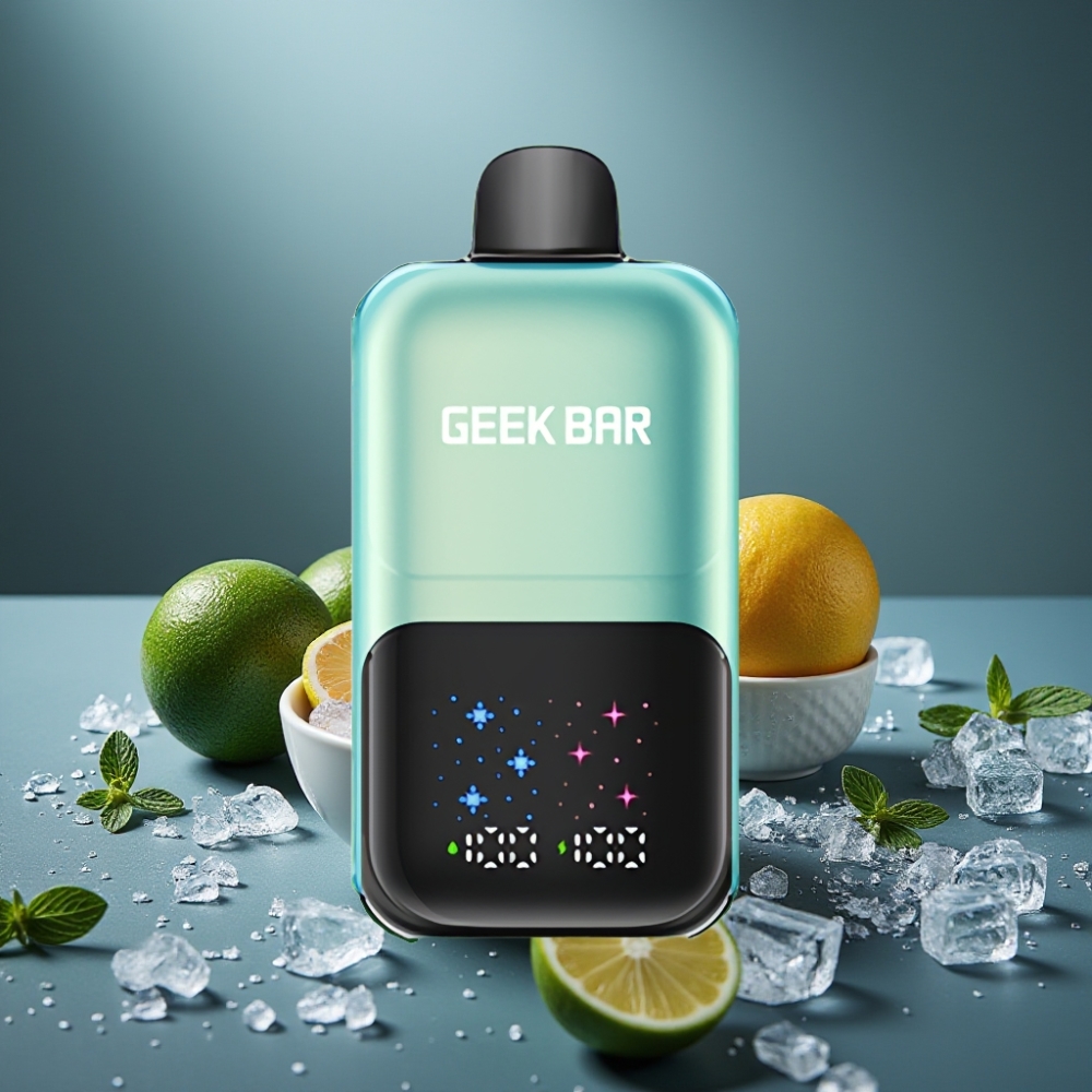 GEEK BAR 2GO 50000 Puffs Chladivá Mátová Ledová Interaktivní Velký Displej 20mL Dual Tanks