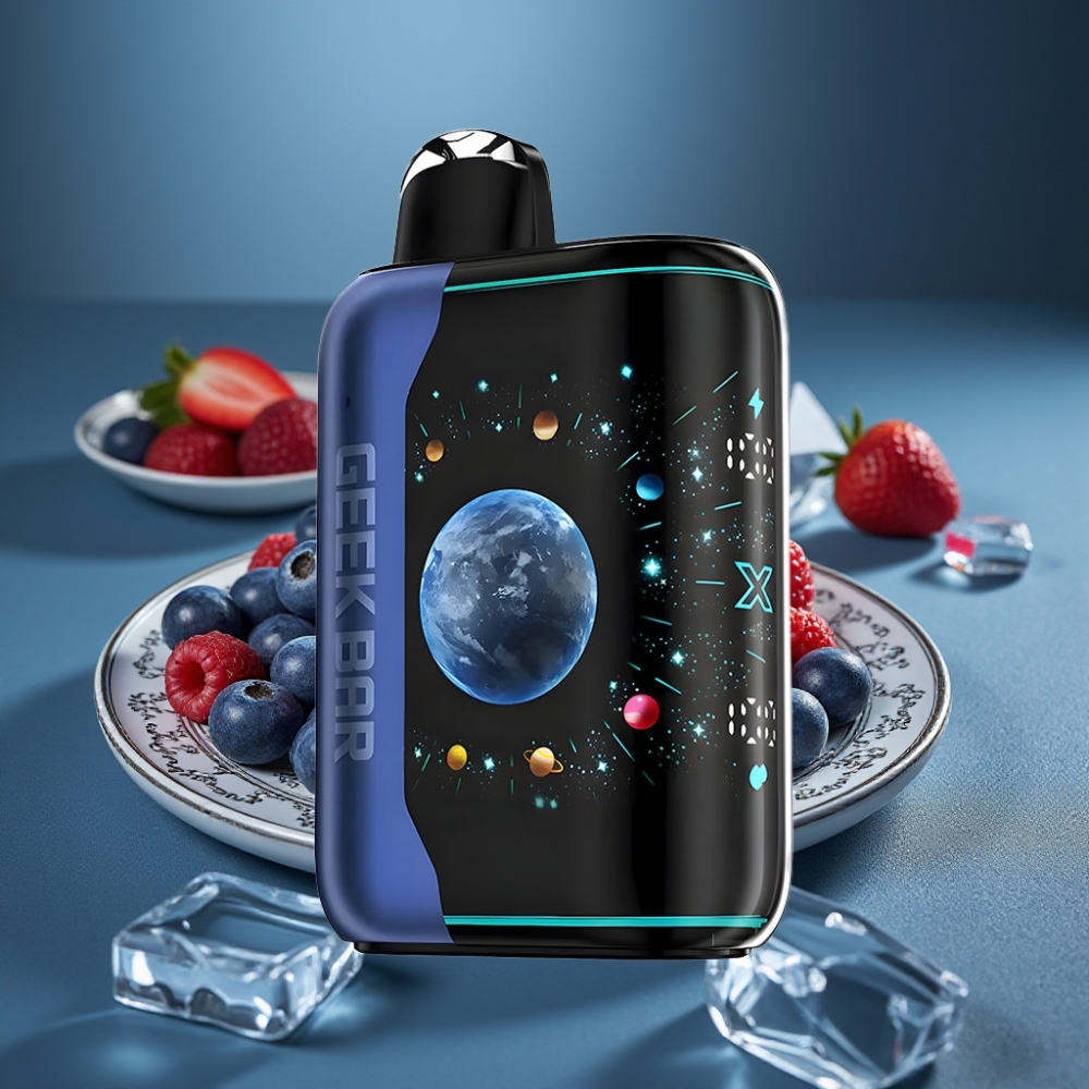 GEEK BAR Platinum Edition 25000 Puffů, Modrý Malinový Led, Dual Mesh Coil, 20mL