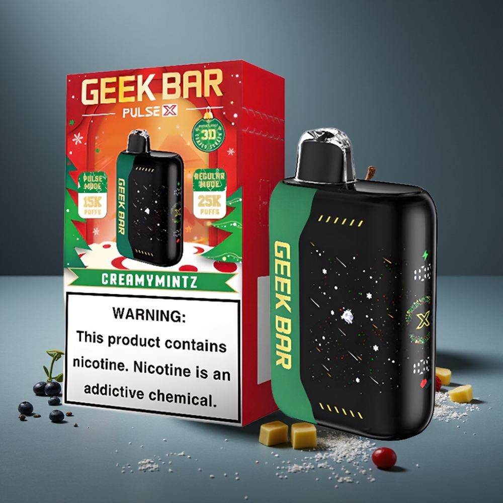 Geek Bar Pulse X 25000 Puffs až 18mL náplň, 0-5% nikotinu, USB-C, Vánoční Edice