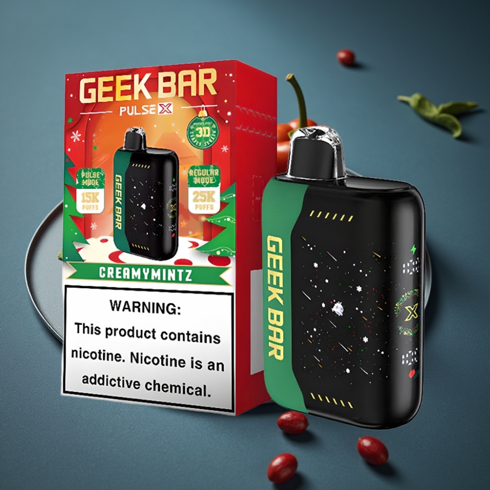Geek Bar Pulse X 25000 Puffs až 18mL náplň, 0-5% nikotinu, USB-C, Vánoční Edice