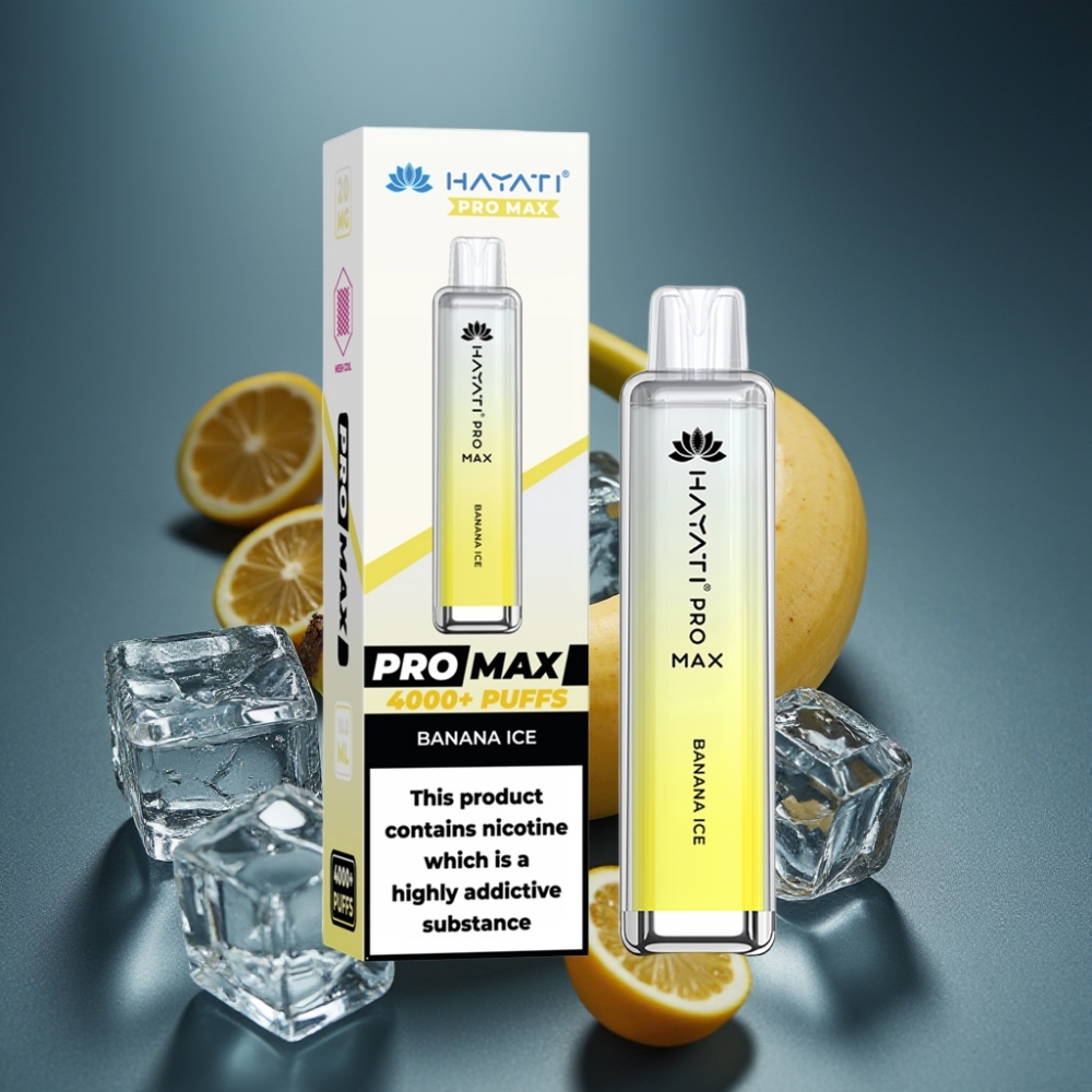 Hayati Pro Max 4000 Puffs Banánový Led, 2ml/10ml, 1400mAh, Dual 1.1 Ohm