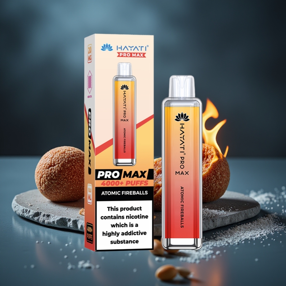Hayati Pro Max 4000 Puffs Disposable Vape Atomický Oheň, 5% Nikotin, 1400mAh