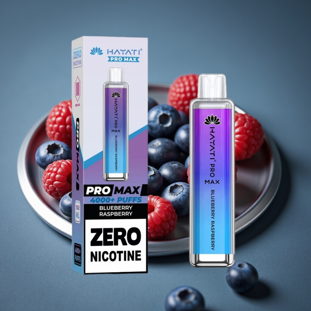 Hayati Pro Max 4000 Puffs Disposable Vape Borůvka Malina, 5% Nikotin, 1400mAh