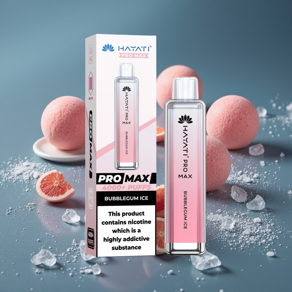 Hayati Pro Max 4000 Puffs Disposable Vape Bubblegum Ice 1400mAh 2ml TPD