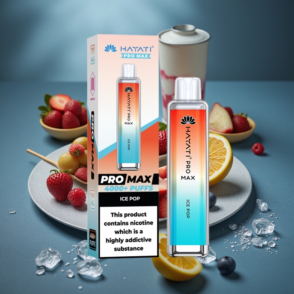 Hayati Pro Max 4000 Puffs Disposable Vape Ice Pop, 1400mAh, 2ml/10ml, Dual Coil