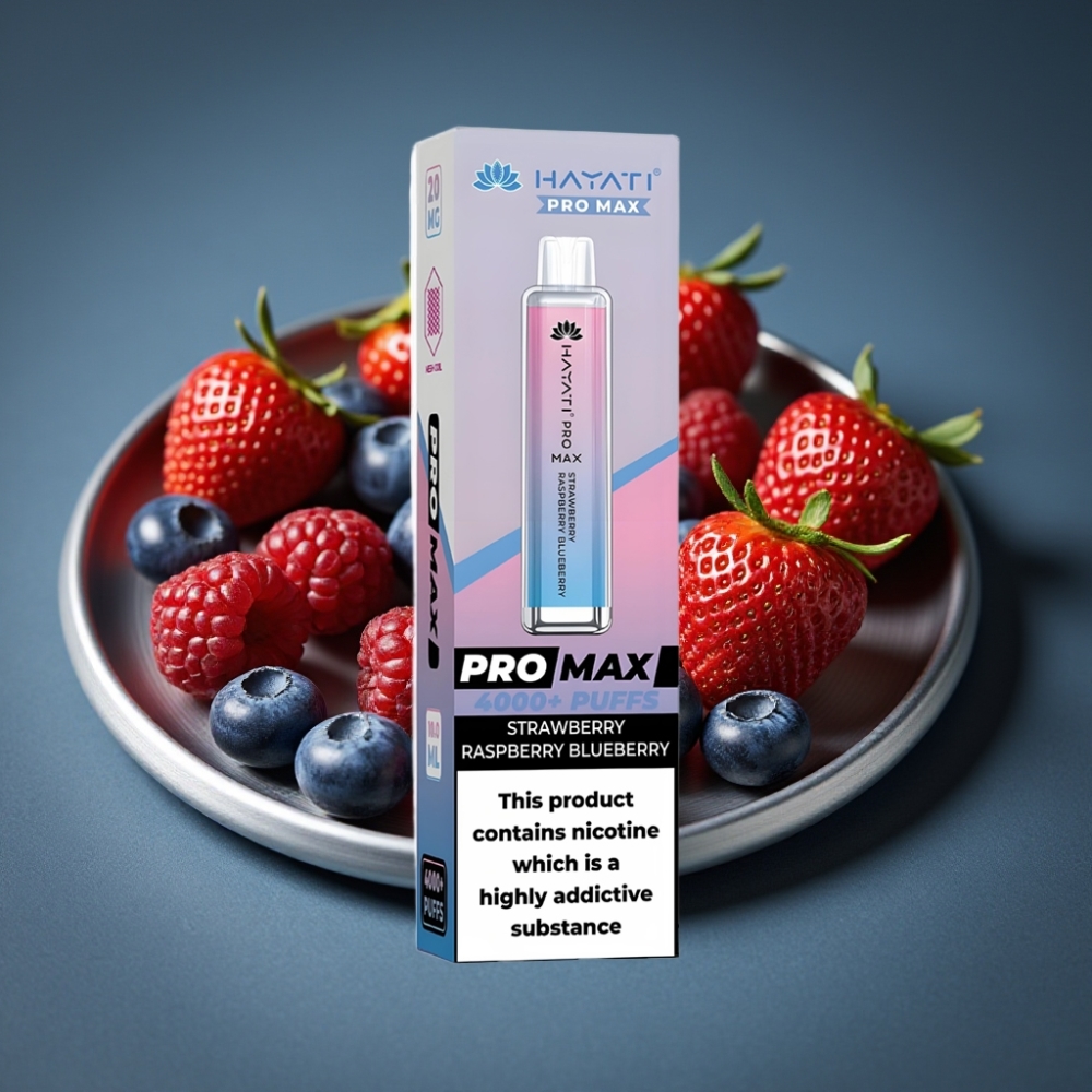 Hayati Pro Max 4000 Puffs Disposable Vape Jahoda Malina Borůvka, 2ml/10ml, 1400mAh