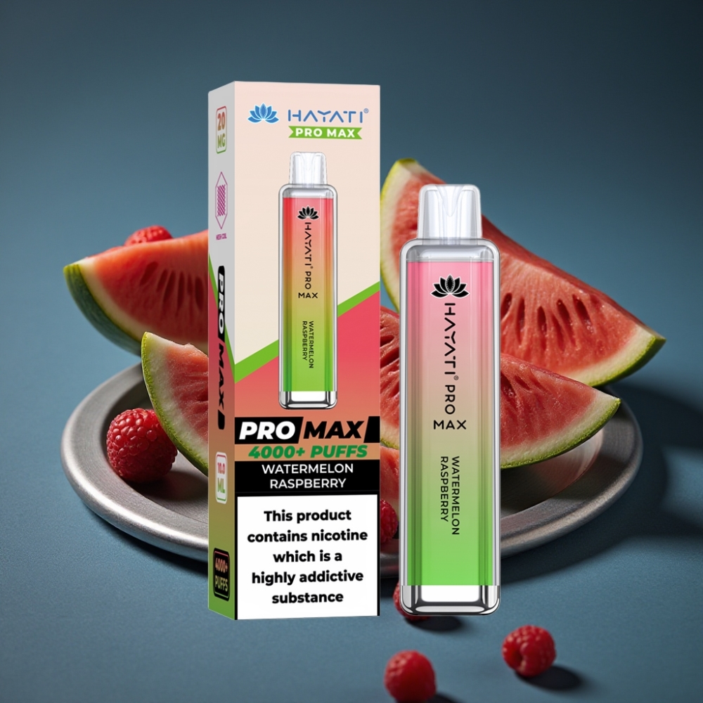 Hayati Pro Max 4000 Puffs Disposable Vape Meloun Malina, 5% Nikotinu, 1400mAh, TPD