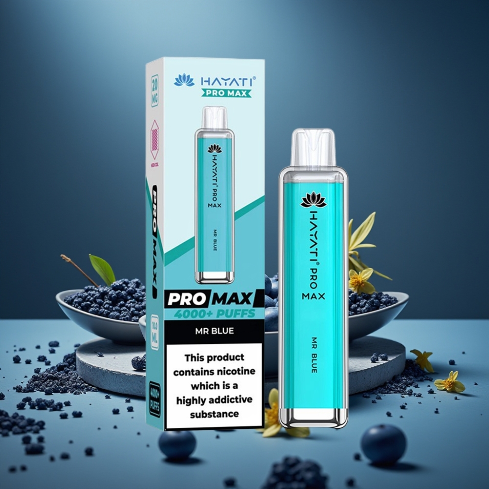 Hayati Pro Max 4000 Puffs Disposable Vape Modrý, 2ml/10ml, 1400mAh, 2%/5%