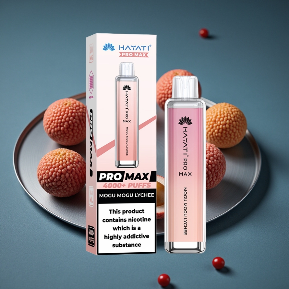 Hayati Pro Max 4000 Puffs Disposable Vape Mogu Mogu Liči, 2ml/10ml, 1400mAh