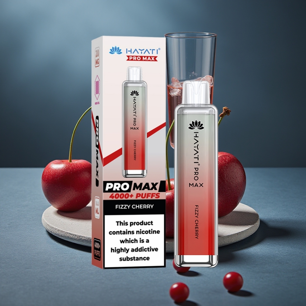 Hayati Pro Max 4000 Puffs Disposable Vape Šumivá Třešeň, 1400mAh, 2ml/10ml