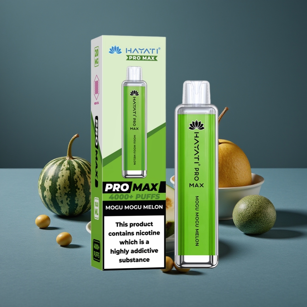 Hayati Pro Max 4000 Puffs Jednorázová E-cigareta Mogu Mogu Melon, 1400mAh, 2ml/10ml