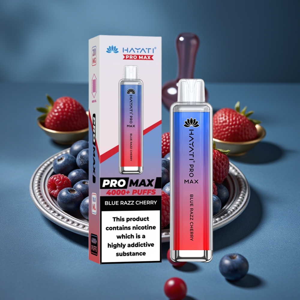 Hayati Pro Max 4000 Puffs Modrá Malina Třešeň, 5% Nikotin, 1400mAh