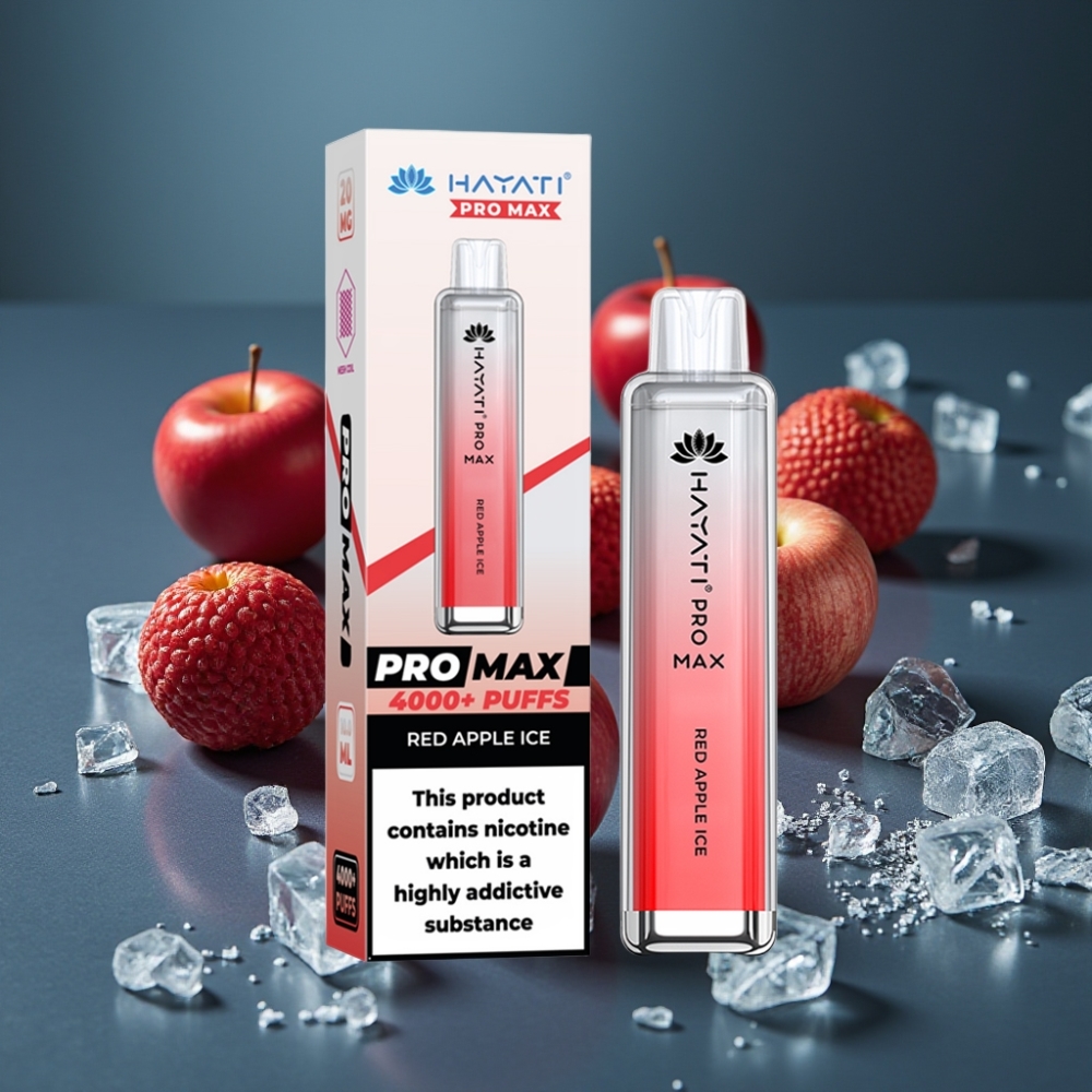 Hayati Pro Max 4000 Puffs Červené jablko led, 2ml/10ml, 1400mAh, Dual 1.1 Ohm