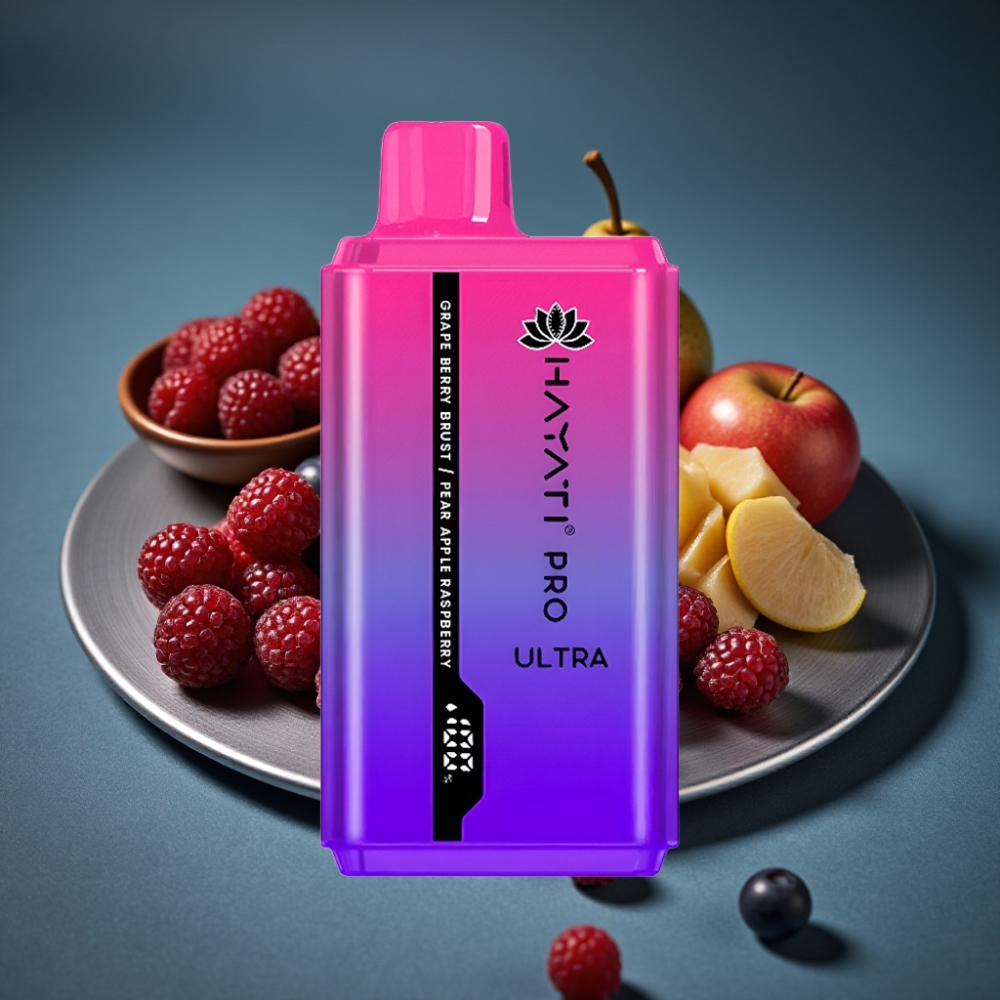 Hayati Pro Ultra 15000 Puffs Hroznový Bobulový Výbuch Hruška Jablko Malina 850mAh 2×12ml 2%