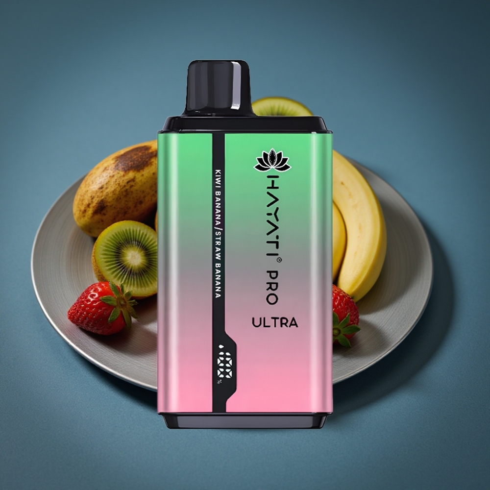 Hayati Pro Ultra 15000 Puffs Kiwi Banán Jahoda Banán 850mAh 2×12ml 2%