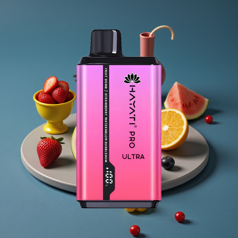Hayati Pro Ultra 15000 Puffs Ovocná Bomba Jahoda Vodní Meloun Bubblegum 850mAh 2×12ml
